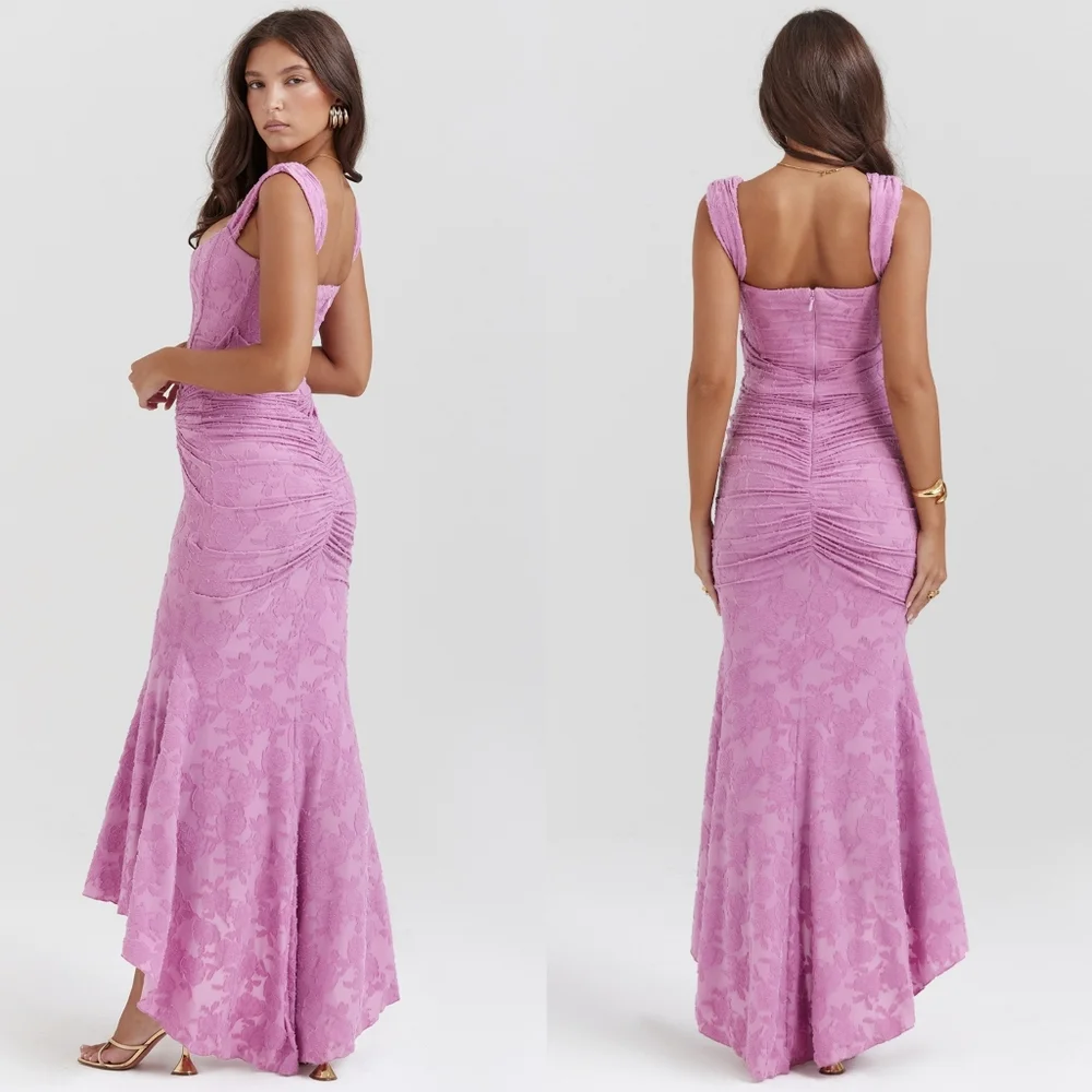 House of CB 'Cesca' Rose Pink Floral Maxi Dress/Gown - Picture 4 of 9